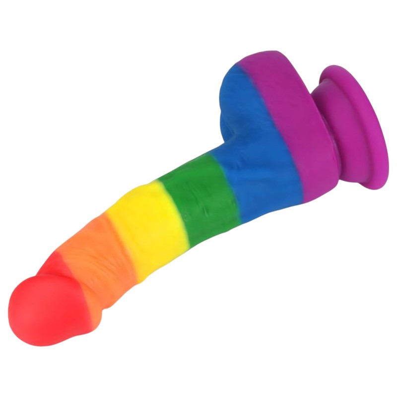 Lovetoy Prider - élethű szilikon dildó - 19 cm (szivárvány) 134644 termék bemutató kép