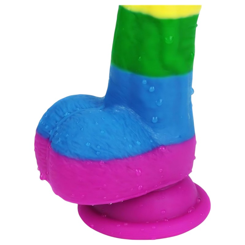 Lovetoy Prider - élethű szilikon dildó - 19 cm (szivárvány) 134646 termék bemutató kép