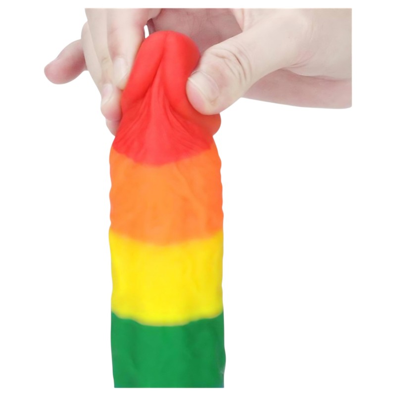 Lovetoy Prider - élethű szilikon dildó - 19 cm (szivárvány) 134647 termék bemutató kép