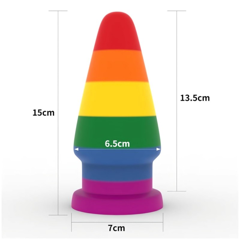 Lovetoy Prider - hosszú anál tágító plug (15 cm, szivárvány) 161912 termék bemutató kép