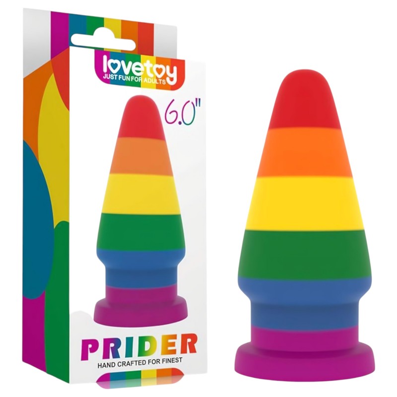 Lovetoy Prider - hosszú anál tágító plug (15 cm, szivárvány) 161913 termék bemutató kép
