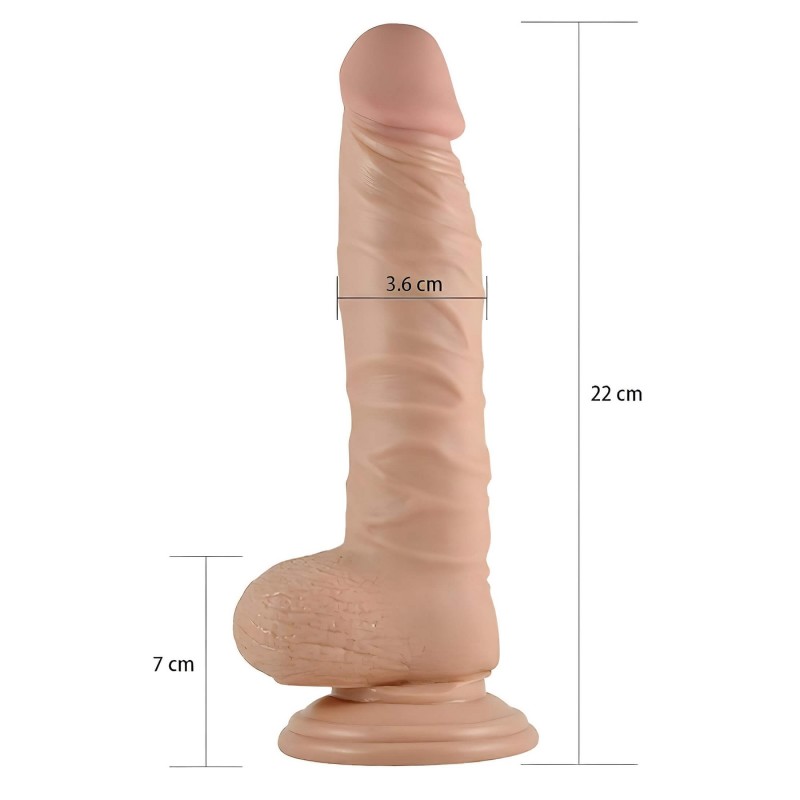 Lovetoy Real Extreme - tapadókorongos dildó - 21cm (natúr) 98588 termék bemutató kép