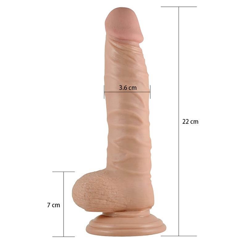 Lovetoy Real Extreme - tapadókorongos dildó - 21cm (natúr) 86435 termék bemutató kép