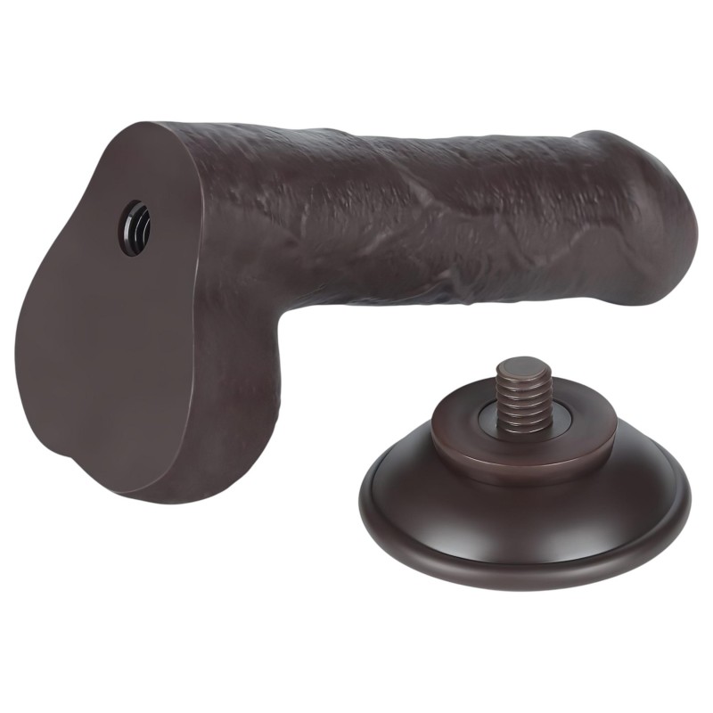 Lovetoy Sliding-Skin - herés kétrétegű dildó - 18,3 cm (barna) 135133 termék bemutató kép