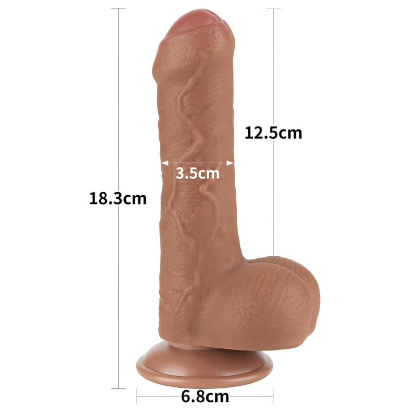 Lovetoy Sliding-Skin - herés kétrétegű dildó - 18,3 cm (testszínű) 143324 termék bemutató kép