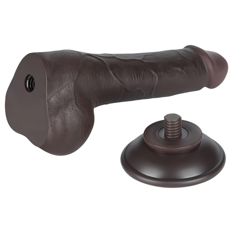 Lovetoy Sliding-Skin - herés kétrétegű dildó - 19,5 cm (barna) 135143 termék bemutató kép