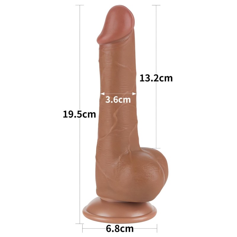 Lovetoy Sliding-Skin - herés kétrétegű dildó - 19,5 cm (testszínű) 135148 termék bemutató kép