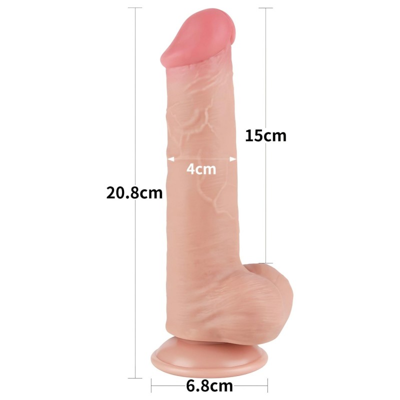 Lovetoy Sliding-Skin - herés kétrétegű dildó - 20,8 cm (testszínű) 143328 termék bemutató kép