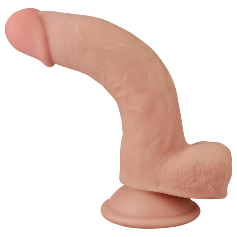 Lovetoy Sliding-Skin - kétrétegű dildó - 21 cm (testszínű) 132843 termék bemutató kép