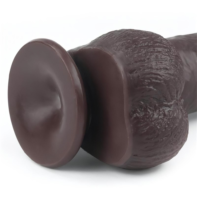 Lovetoy Sliding-Skin - kétrétegű dildó - 23cm (barna) 100574 termék bemutató kép