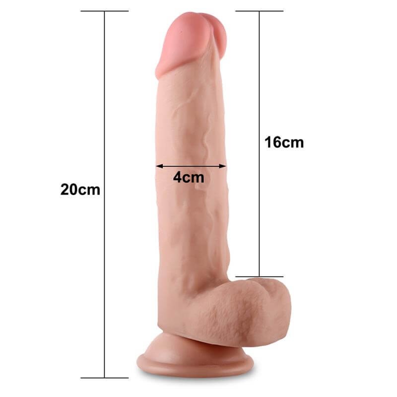 Lovetoy Sliding-Skin - kétrétegű dildó - 21cm (natúr) 86464 termék bemutató kép