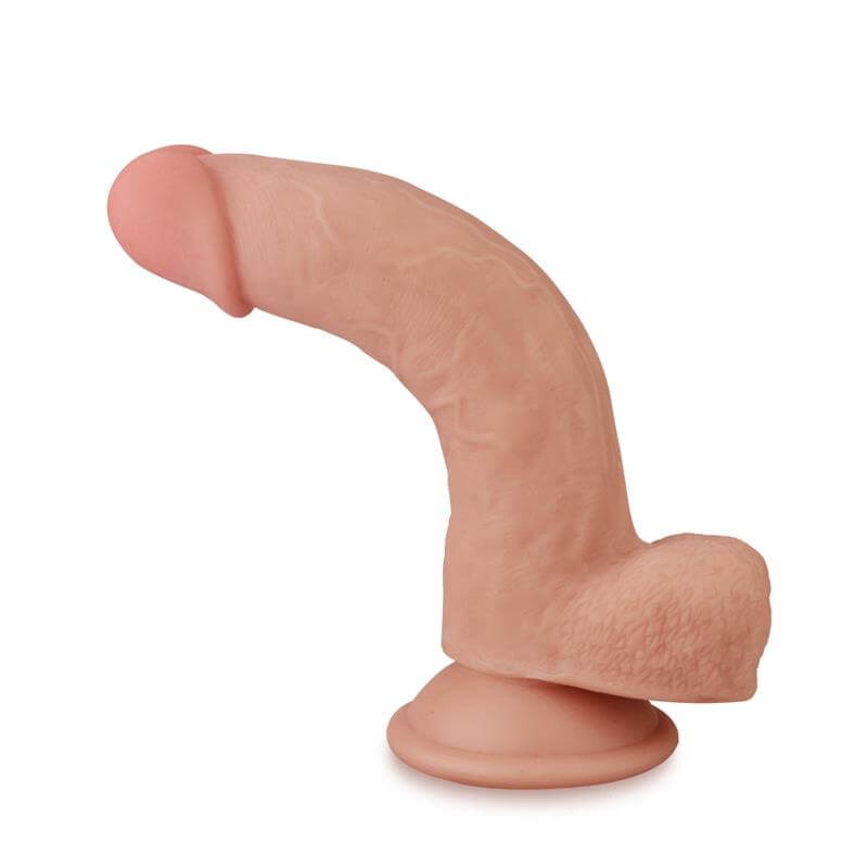 Lovetoy Sliding-Skin - kétrétegű dildó - 21cm (natúr) 86465 termék bemutató kép