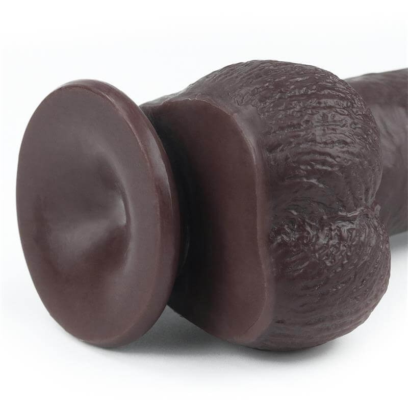 Lovetoy Sliding-Skin - kétrétegű dildó - 23cm (barna) 86479 termék bemutató kép