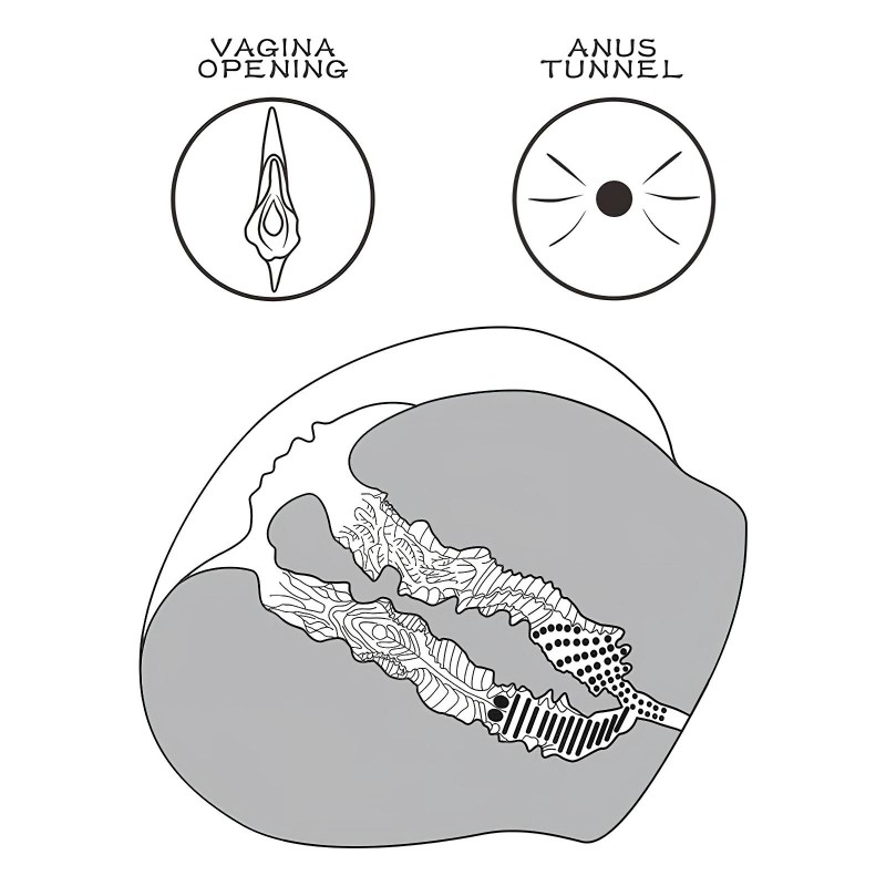 Lovetoy Streetgirl's 12 - műpunci torzó és tanga (sötét natúr) 111387 termék bemutató kép