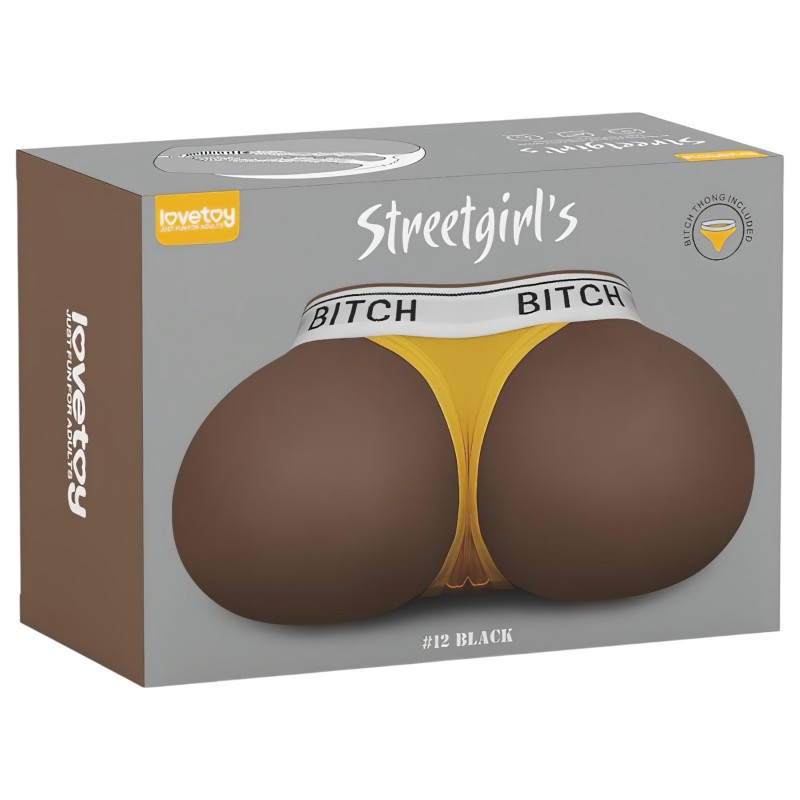 Lovetoy Streetgirl's 12 - művagina torzó maszturbátor (sötét testszínű) 162145 termék bemutató kép