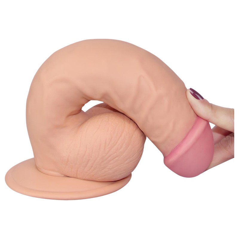 Lovetoy Ultra Soft - rugalmas, élethű dildó - 21,5cm (natúr) 120452 termék bemutató kép