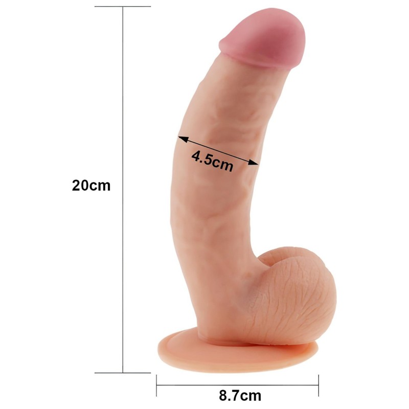 Lovetoy Ultra Soft - rugalmas, élethű dildó - 21,5cm (natúr) 120453 termék bemutató kép