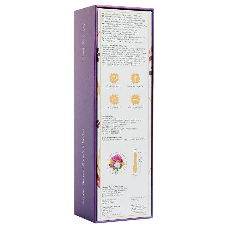 LOVISS Flower - rúdvibrátor (fekete) 149243 termék bemutató kép
