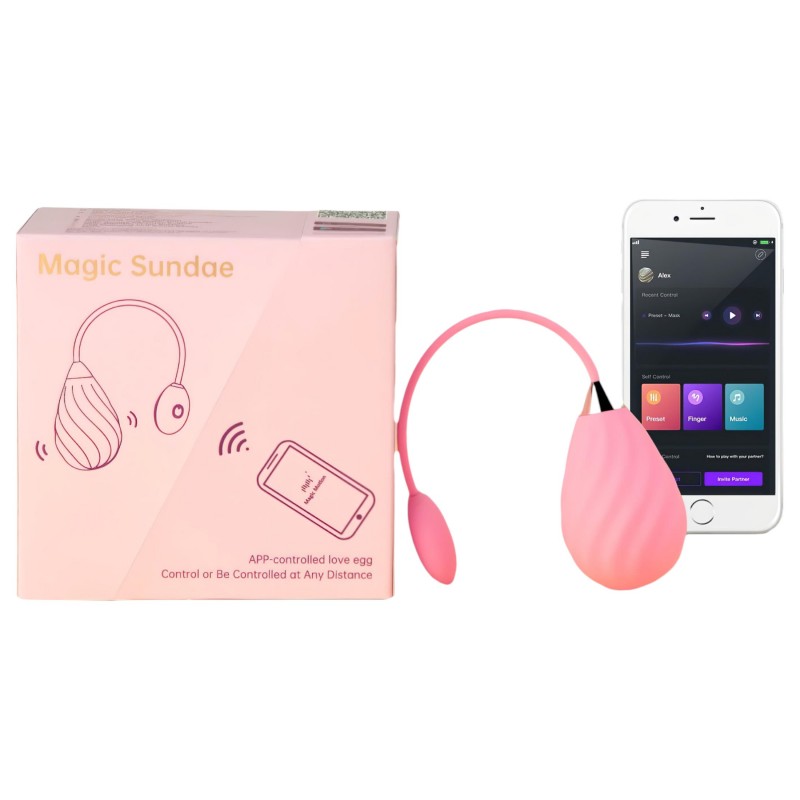 Magic Motion Sundae - hordható App-vezérelt vibrációs tojás (pink) 150717 termék bemutató kép