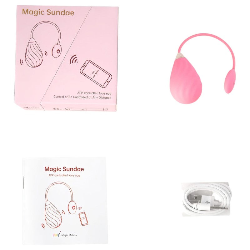 Magic Motion Sundae - hordható App-vezérelt vibrációs tojás (pink) 150720 termék bemutató kép