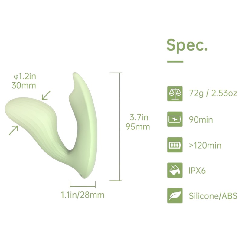 Magic Motion Umi – App-vezérelt 2in1 vibrátor (zöld) 137987 termék bemutató kép