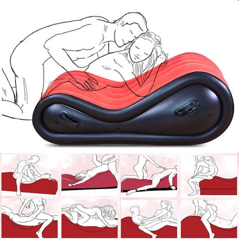 Desirel Magic Pillow - felfújható BDSM szexbútor - bilinccsel (piros) 92894 termék bemutató kép