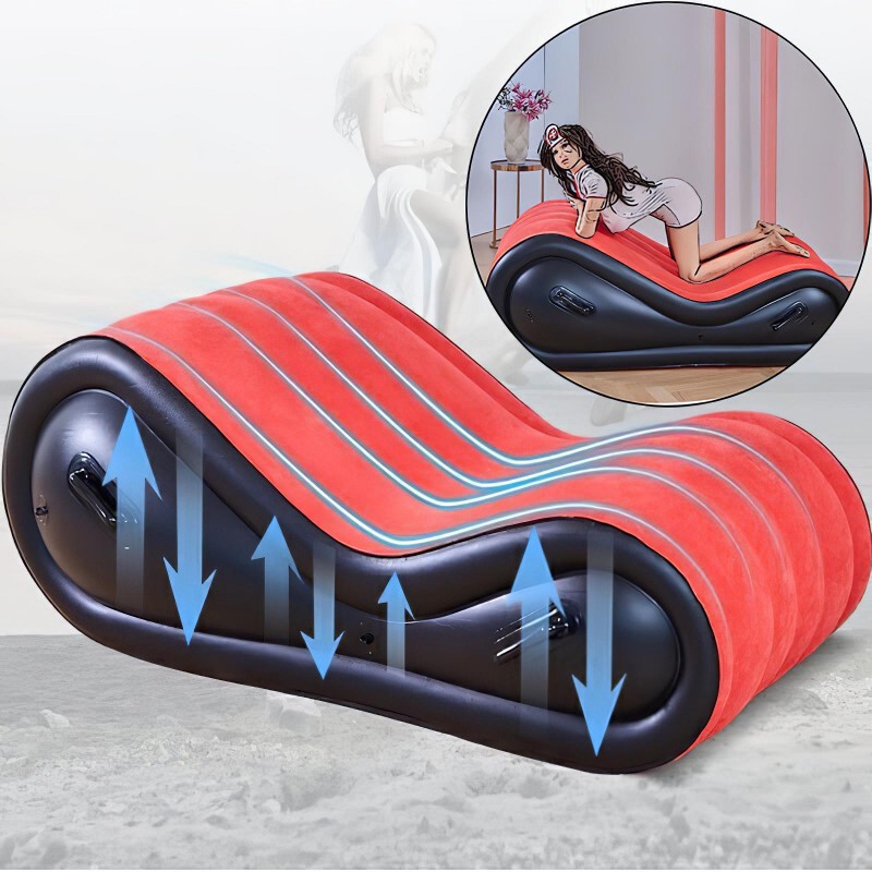 Desirel Magic Pillow - felfújható BDSM szexbútor - bilinccsel (piros) 120217 termék bemutató kép