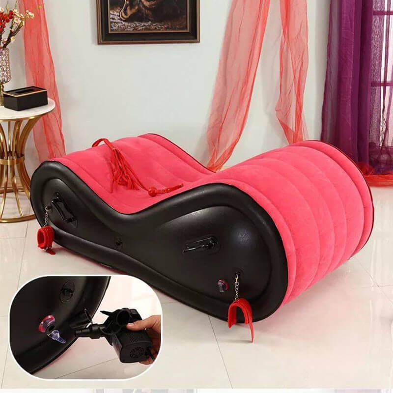 Desirel Magic Pillow - felfújható BDSM szexbútor - bilinccsel (piros) 70269 termék bemutató kép
