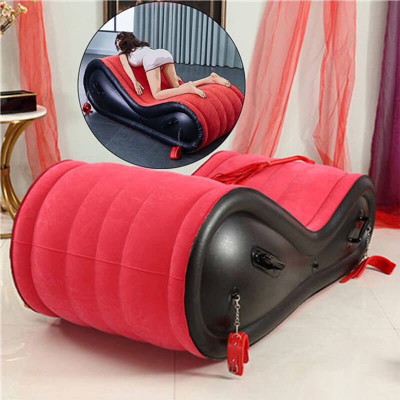 Desirel Magic Pillow - felfújható BDSM szexbútor - bilinccsel (piros) 70274 termék bemutató kép