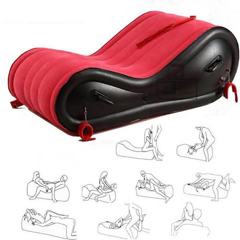 Desirel Magic Pillow - felfújható BDSM szexbútor - bilinccsel (piros) 70263 termék bemutató kép