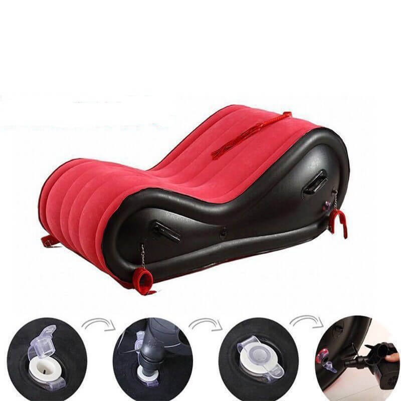 Desirel Magic Pillow - felfújható BDSM szexbútor - bilinccsel (piros) 70267 termék bemutató kép