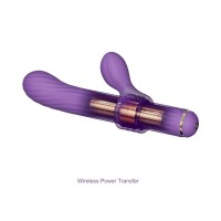 Magic Stick - vibrátor cserélhető csiklókarral (lila) 90234 termék bemutató kép