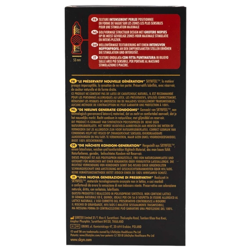 Manix SKYN Intense - latexmentes, gyöngyös felületű óvszer (10 db) 160259 termék bemutató kép