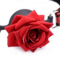 Master Series - rózsás, szilikon szájpecek (piros-fekete) 44161 termék bemutató kép