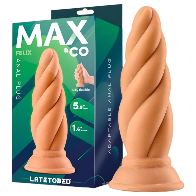Max & Co Felix - csavaros anál plug - 15 cm (testszínű) 142281 termék bemutató kép