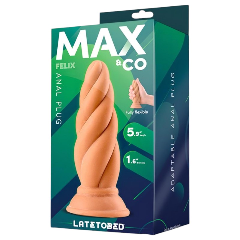 Max & Co Felix - csavaros anál plug - 15 cm (testszínű) 142283 termék bemutató kép
