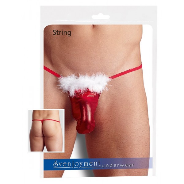 Meglepetés karácsonyi tanga férfiaknak - piros (S-L)