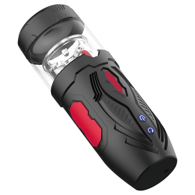 Men's Play - lökő forgó maszturbátor (fekete) 126104 termék bemutató kép