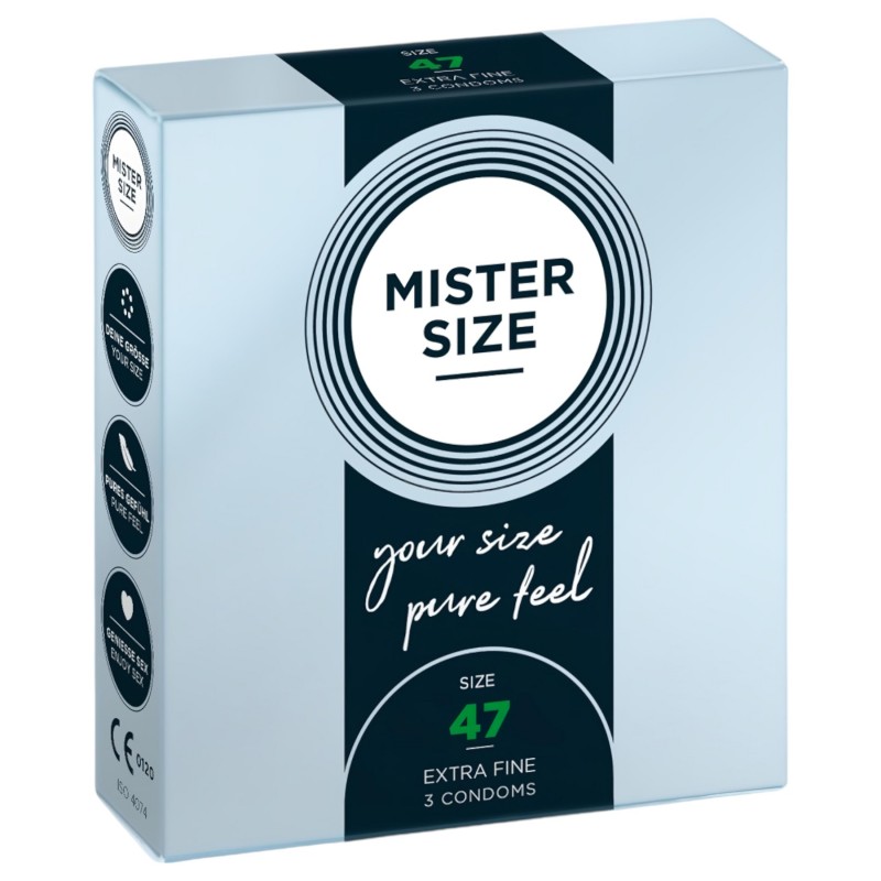 Mister Size vékony óvszer - 47 mm (3 db) 131480 termék bemutató kép