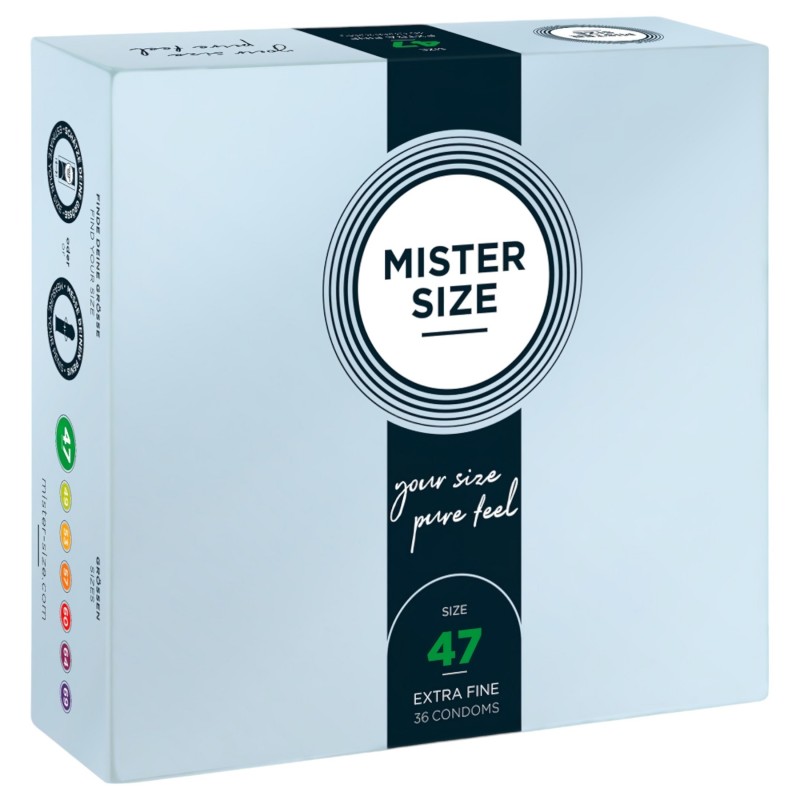 Mister Size vékony óvszer - 47 mm (36 db) 131340 termék bemutató kép
