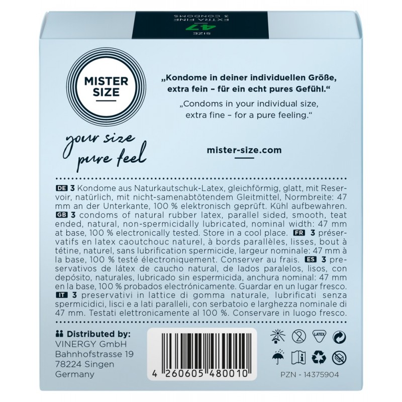 Mister Size vékony óvszer - 47mm (3db) 44741 termék bemutató kép