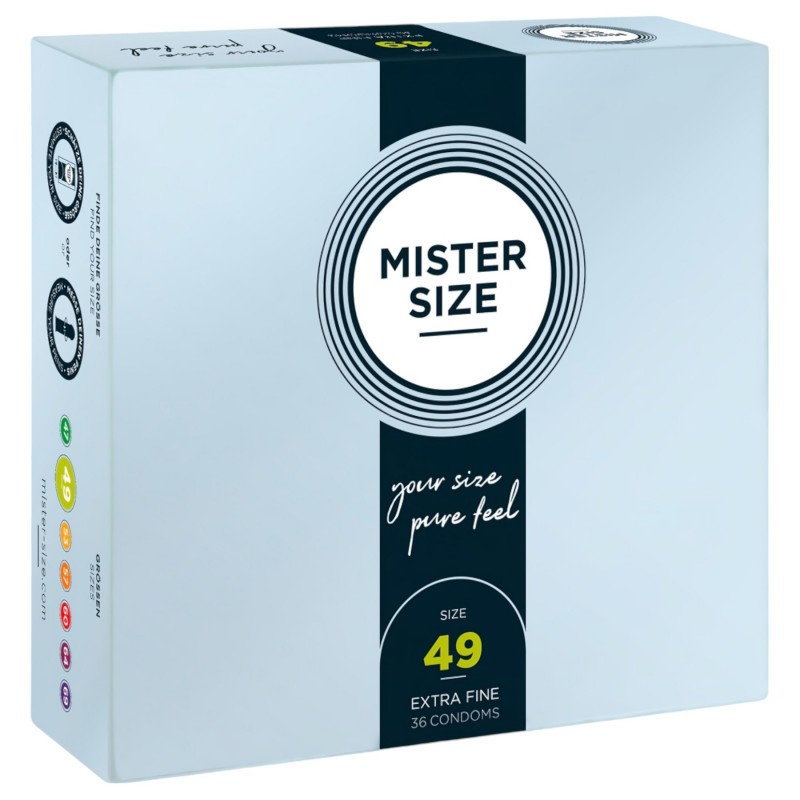 Mister Size vékony óvszer - 49 mm (36 db) 131049 termék bemutató kép