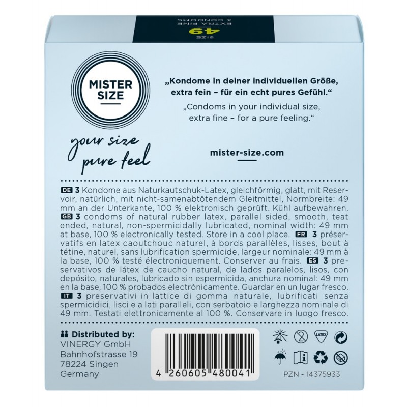 Mister Size vékony óvszer - 49mm (3db) 44747 termék bemutató kép