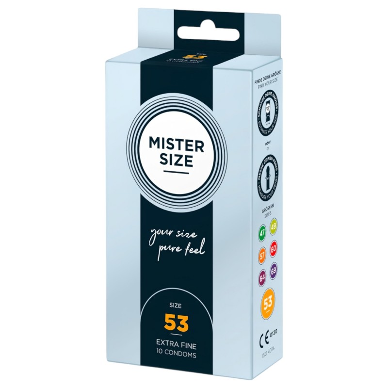 Mister Size vékony óvszer - 53 mm (10 db) 131219 termék bemutató kép