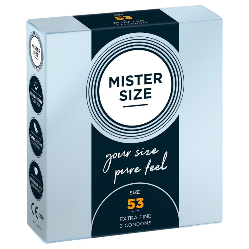Mister Size vékony óvszer - 53 mm (3 db) 131344 termék bemutató kép