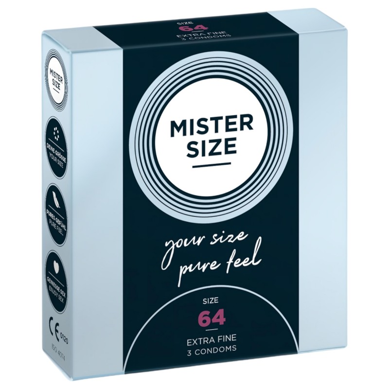 Mister Size vékony óvszer - 64 mm (3 db) 131445 termék bemutató kép