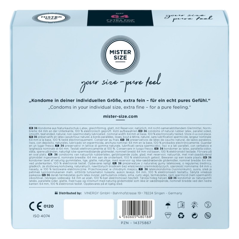 Mister Size vékony óvszer - 64mm (36db) 89327 termék bemutató kép