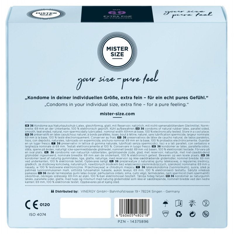 Mister Size vékony óvszer - 69mm (36db) 44775 termék bemutató kép