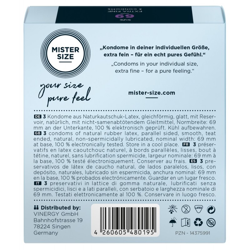 Mister Size vékony óvszer - 69mm (3db) 44771 termék bemutató kép