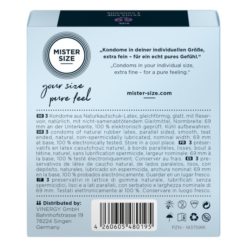Mister Size vékony óvszer - 69mm (3db) 89317 termék bemutató kép